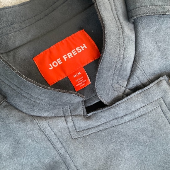 Joe Fresh Faux Suede Moto Jacket Dark Gray Size M - Picture 2 of 5